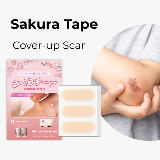 SakuraTape Scar Cover Patch 2.6cm x 7cm - conceals surgery scars, multiple skin