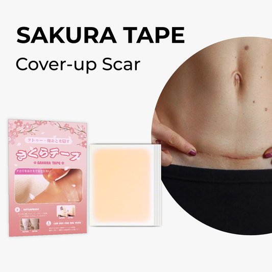 SakuraTape Scar Cover Patch 8cm x 10cm - conceals dark scars, burn scars, multiple skin