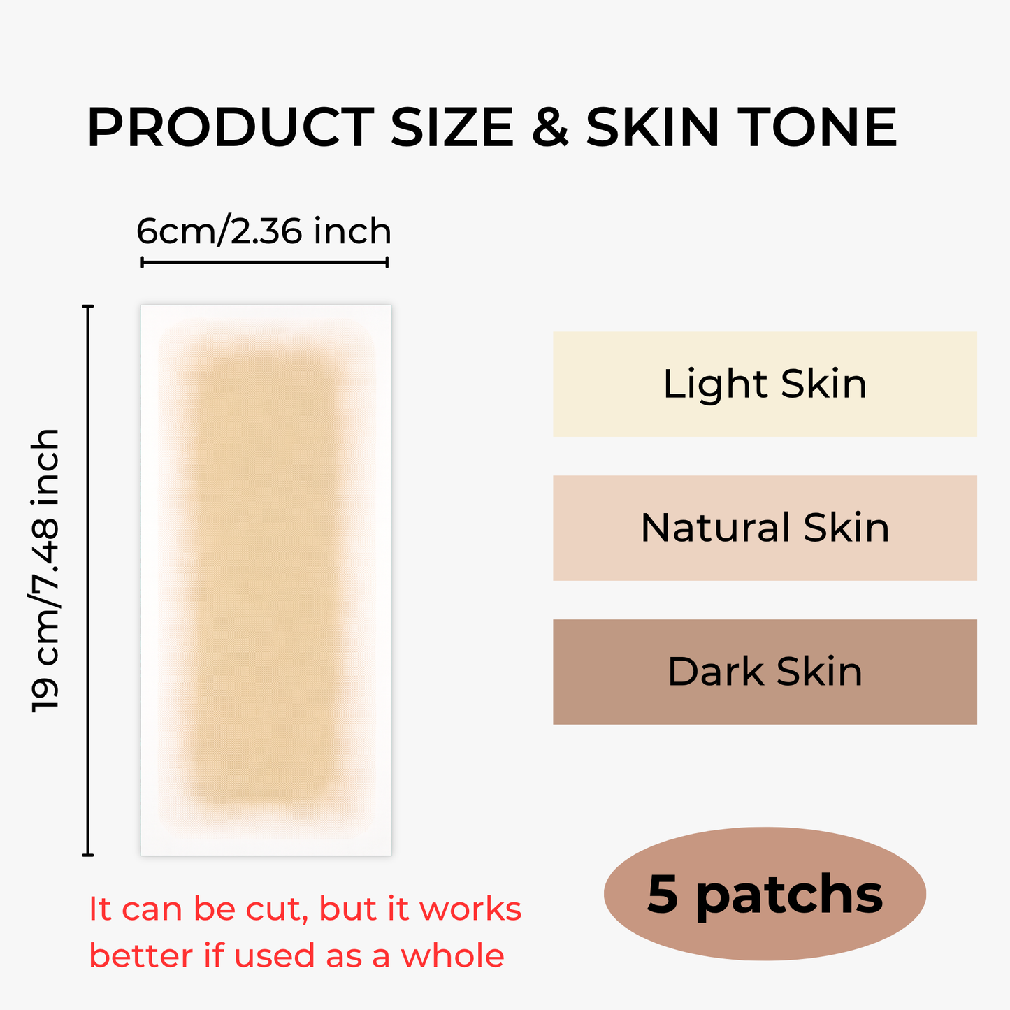 SakuraTape Scar Cover Patch - conceals dark scars, burn scars, surgical scars, multiple sizes and skin tones.